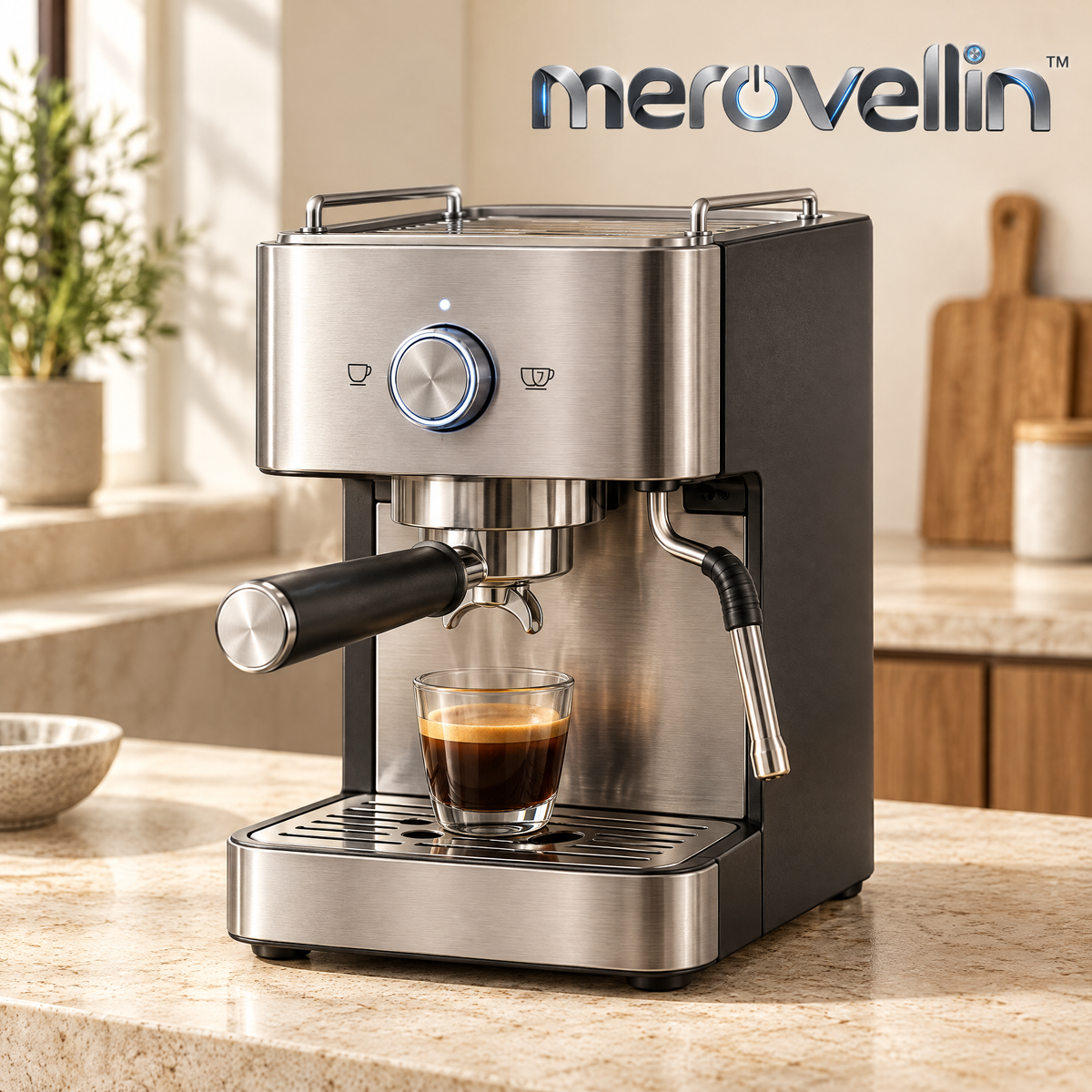 Merovellin™ Stainless Steel Espresso Machine