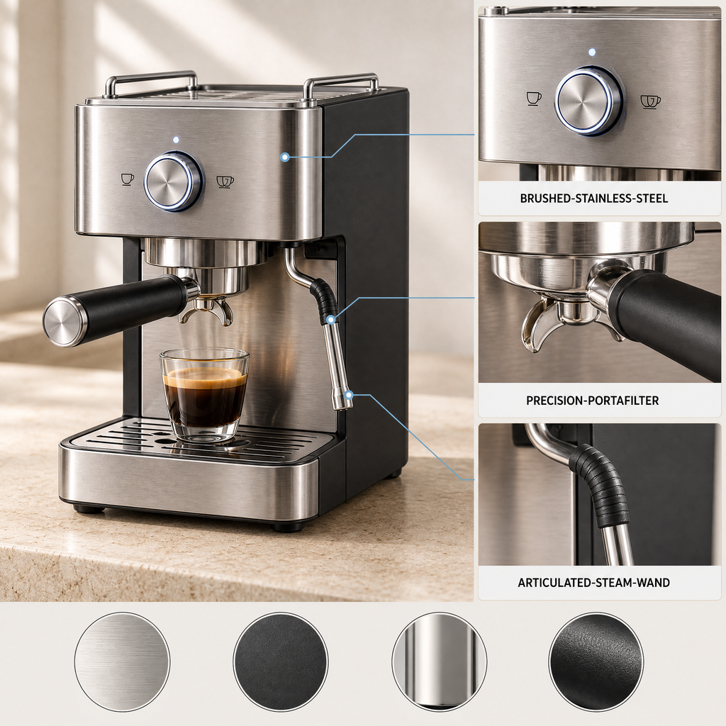 Merovellin™ Stainless Steel Espresso Machine