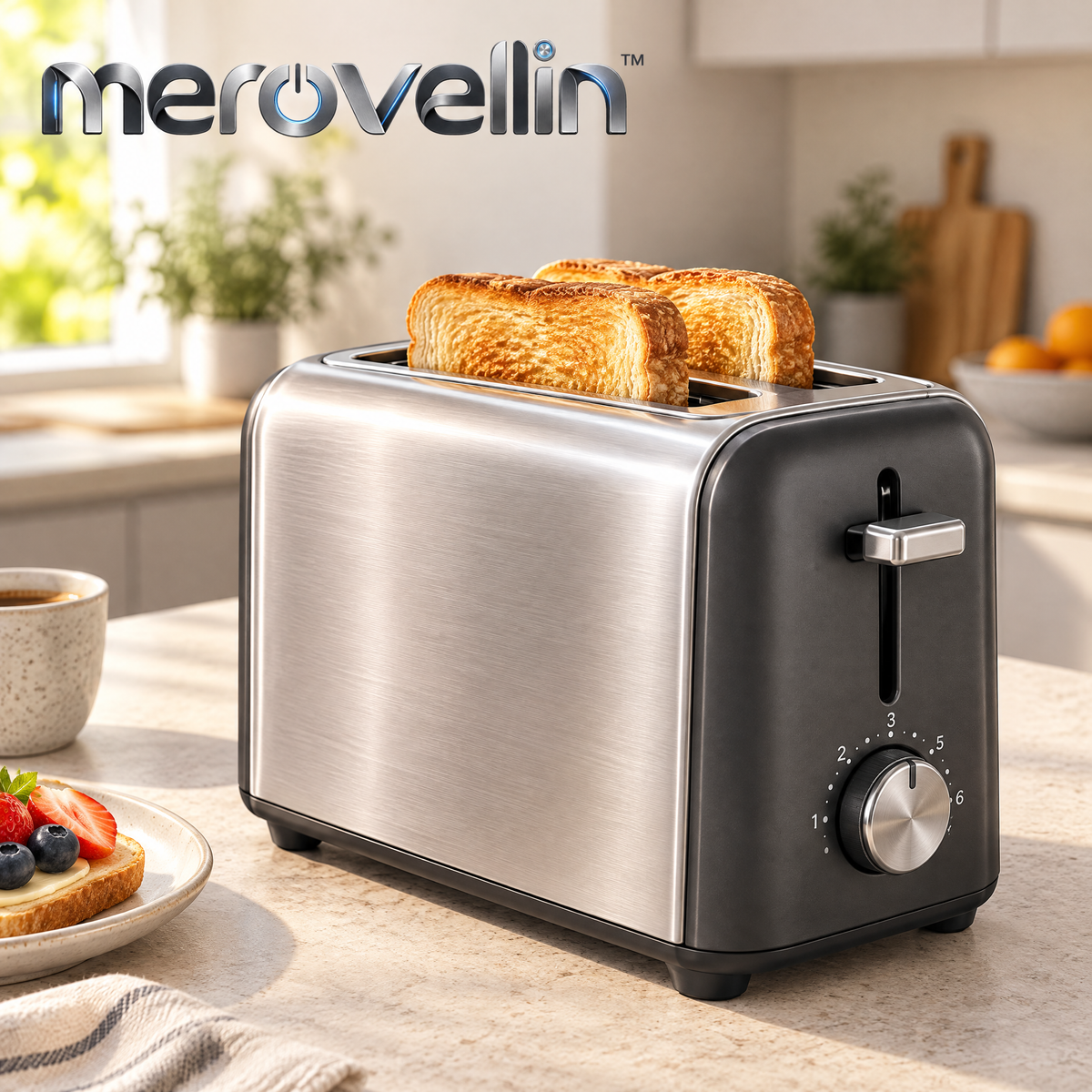 Merovellin™ Stainless Steel 2-Slice Toaster