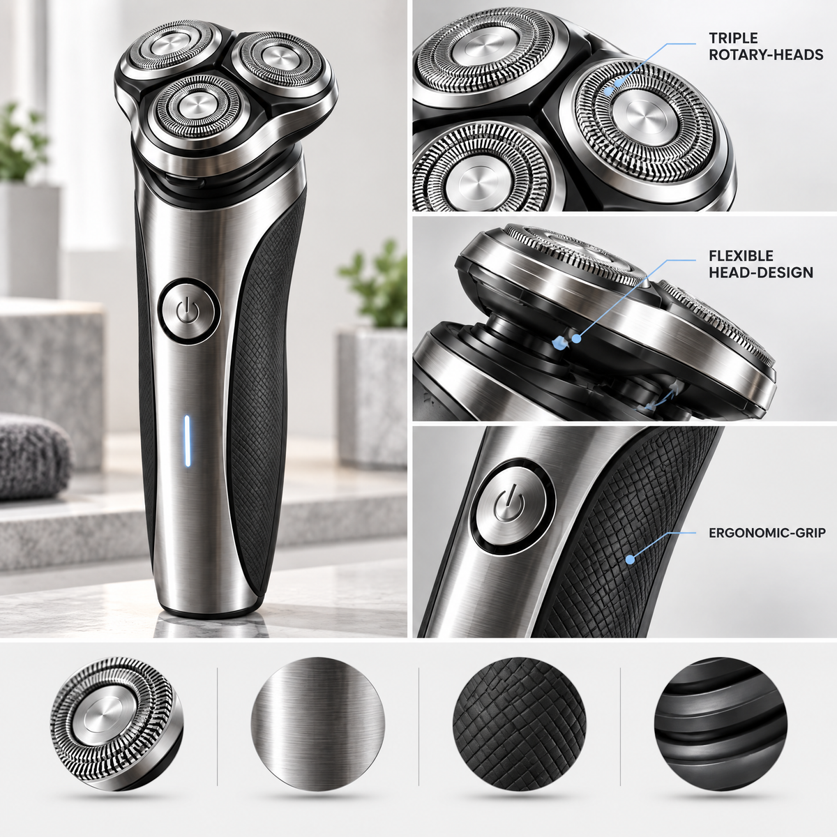 Merovellin™ 3-Head Rotary Electric Shaver